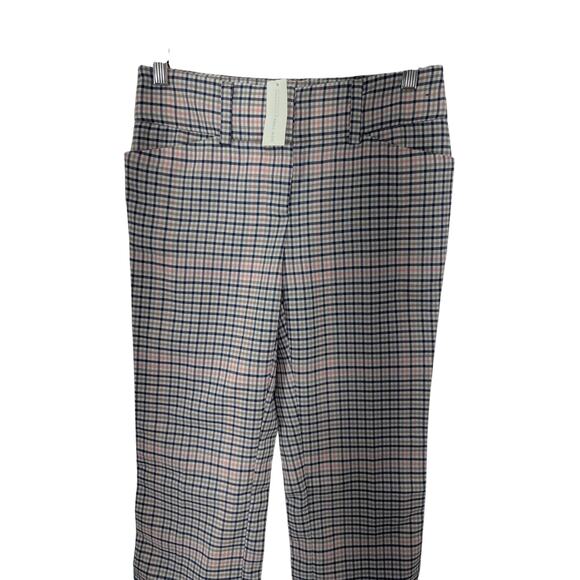 NWT! NEW YORK & CO! BLACK, WHITE, TAN & PEACH PLAID STRAIGHT LEG TROUSERS! SZ 0 - Picture 3 of 11